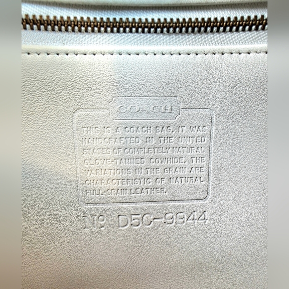 Vintage Coach Taylor 9944 Leather Crossbody White Ivory Glove Tanned Brass Bride - Picture 10 of 16